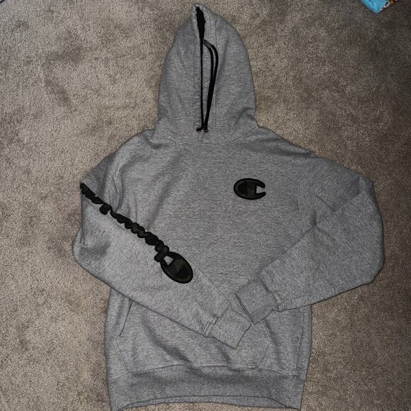 Champion Tops - Champion Gray Hoodie Camo Logo | Size M